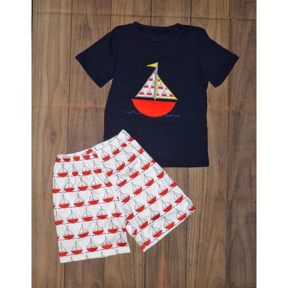 Sailboat Long Sleeve Pima PJ Set for Boy main image 1